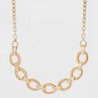 Rope Texture Pave Pearl Crystal Link Necklace - A New Day Gold