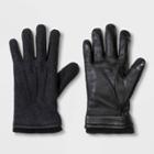 Men's Knit Cuff Touch Tech Leather Gloves - Goodfellow & Co Gray