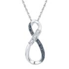 Target 1/20 Ct. T.w Round Diamond Infinity Prong And Miracle Set Pendant In Sterling Silver - Black/white, Girl's