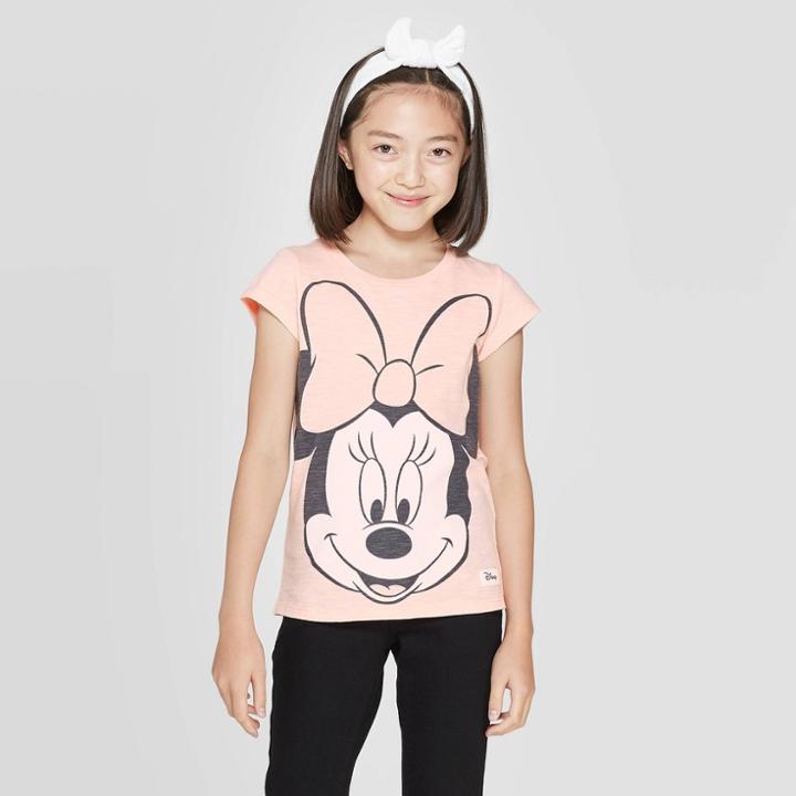 Petitegirls' Disney Minnie Mouse Short Sleeve T-shirt - Pink