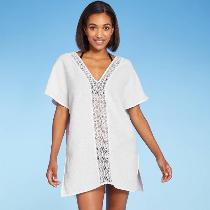 Kona Sol Women's Crochet Insert Cover Up Dress - Kona