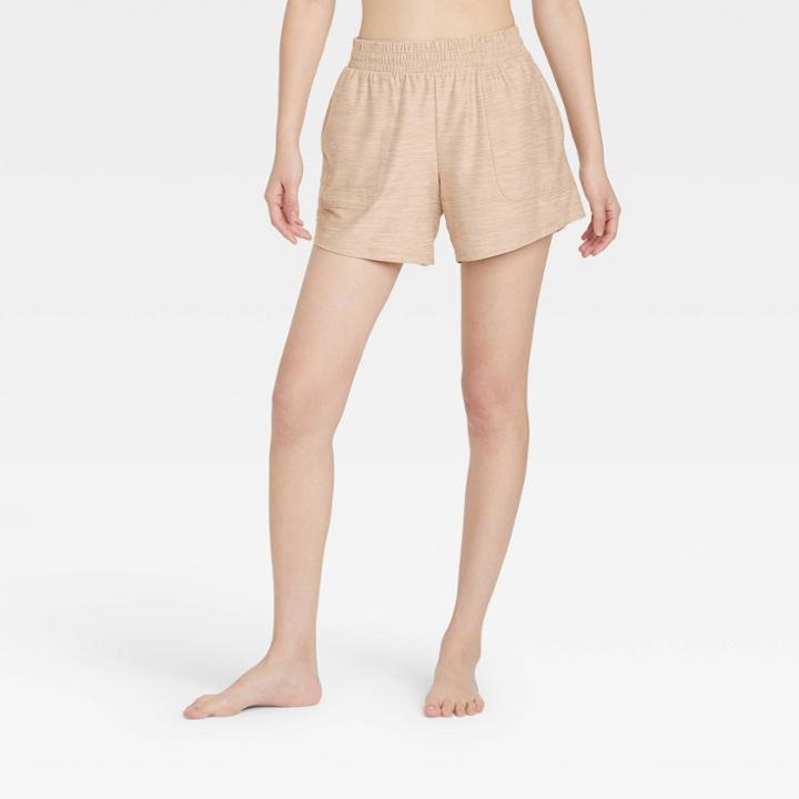 Women's Mid-rise Knit Shorts 5 - All In Motion Heathered Beige