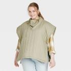 Women's Plus Size Quilted Poncho - Universal Thread Olive One Size, Green