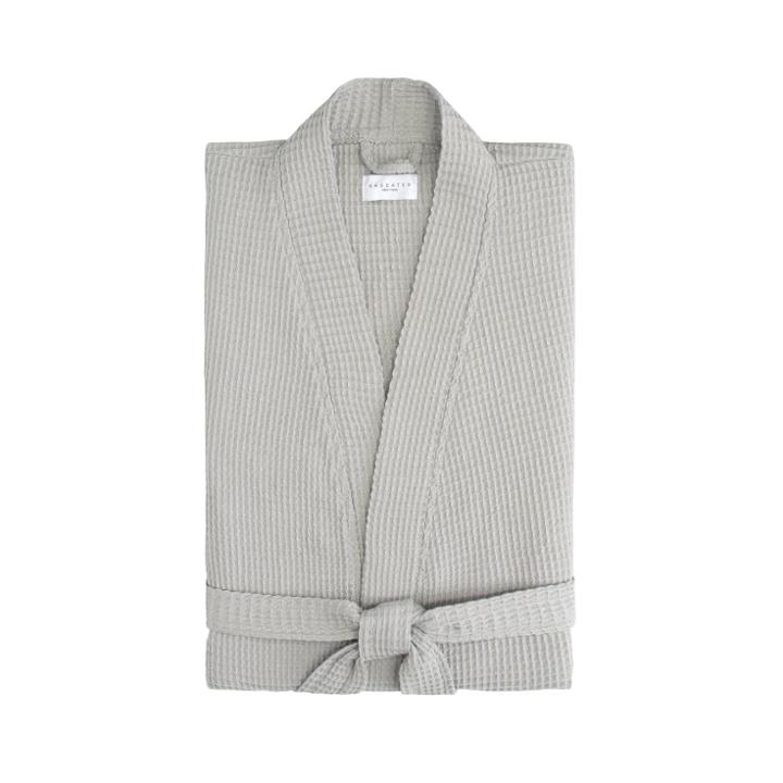 S/m Relaxed Honeycomb Bath Robe Gray - Cassadecor