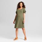Maternity Knit Ruffle Sleeve T-shirt Dress - Isabel Maternity By Ingrid & Isabel Olive (green) M, Infant Girl's