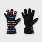 Girls' Stripe Fleece Gloves - Cat & Jack Black