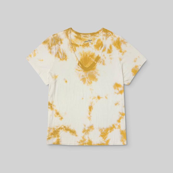 Women's Plus Size Short Sleeve V-neck T-shirt - Universal Thread Gold 1x, Women's,