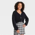 Girls' Fuzzy Cardigan - Art Class Black