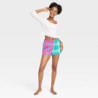 Women's Mixed Plaid Boxer Pajama Shorts - Colsie Green