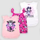 Toddler Girls' Disney Vampirina 3pk Cap Sleeve T-shirts - Pink/white/peach