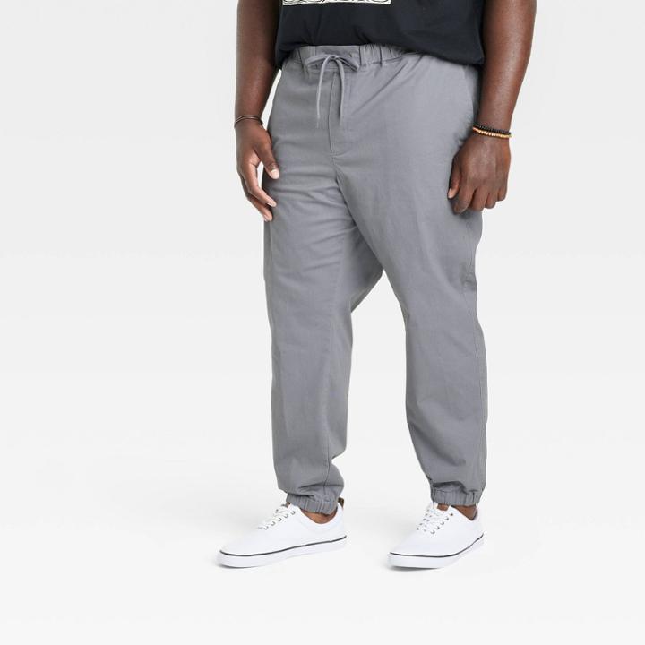 Men's Big & Tall Regular Fit Tapered Jogger Pants - Goodfellow & Co Dark Gray