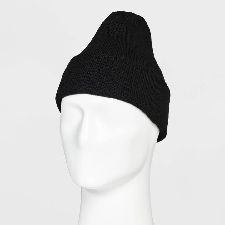 Men's Circular Knit Beanie - Goodfellow & Co Black
