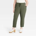 Women's Plus Size Mid-rise Pull-on Knit Pants - Universal Thread Heather Green