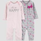 Baby Girls' 2pk Happy Jumpsuit - Just One You Made By Carter's Coral