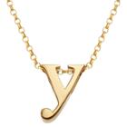 Distributed By Target Women's Sterling Silver 'y' Initial Charm Pendant - Gold, Y
