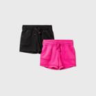 Toddler Girls' Adaptive 2pk Knit Shorts - Cat & Jack Black/pink