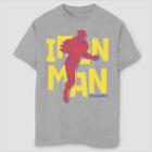 Boys' Marvel Text Pop Iron Man Short Sleeve T-shirt - Athletic Heather