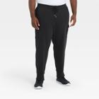 Men's Big & Tall Cotton Tapered Fleece Cargo Joggers - All In Motion Black