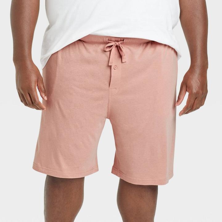 Men's Big & Tall 9 Solid Knit Pajama Shorts - Goodfellow & Co Pink