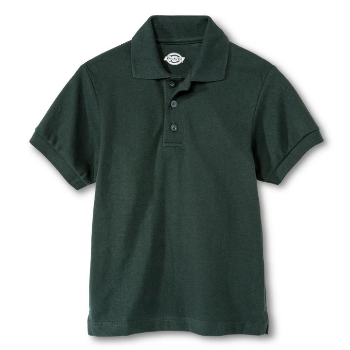 Petitedickies Boys' Short Sleeve Pique Uniform Polo Shirt - Dark Green S, Boy's,