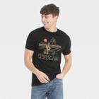 Men's Short Sleeve Texas Red Moon Graphic T-shirt - Awake Black
