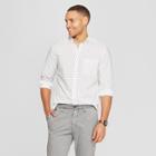Men's Standard Fit Long Sleeve Northrop Poplin Button-down Shirt - Goodfellow & Co White