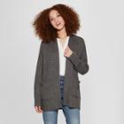 Women's Textured Open Layering Cardigan Sweater - A New Day Charcoal (grey)