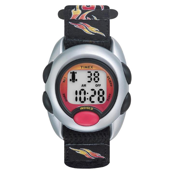 Kid's Timex Digital Watch With Flames Strap - Black T78751xy, Boy's