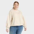 Women's Plus Size Shrunken Sweatshirt - Universal Thread White