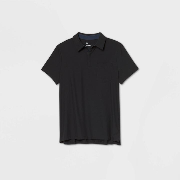 Men's Stretch Woven Golf Polo Shirt - All In Motion Black S, Men's,