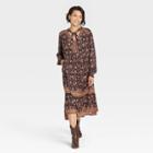 Women's Long Sleeve Embroidered Dress - Knox Rose Black Floral