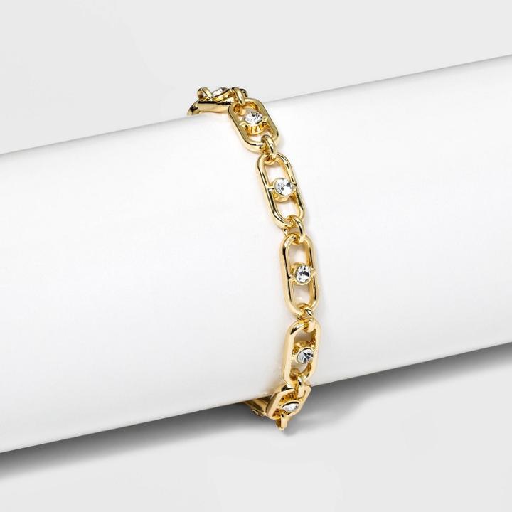 Sugarfix By Baublebar Crystal Link Chain Bracelet - Gold