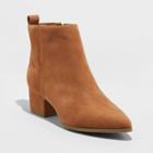 Women's Valerie City Ankle Bootie - A New Day Cognac