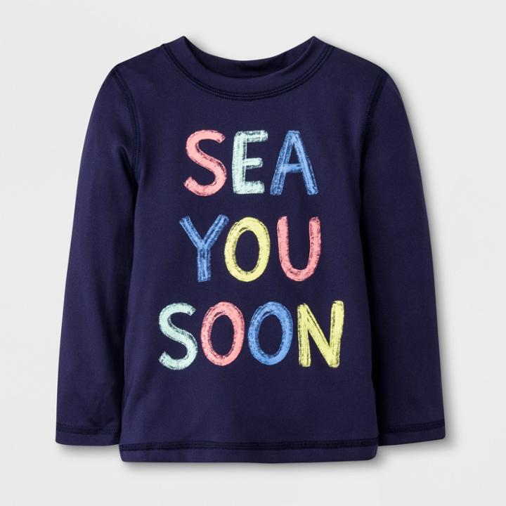 Baby Boys' Long Sleeve Rash Guard - Cat & Jack Navy 9m, Boy's, Blue