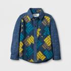 Toddler Boys' Genuine Kids From Oshkosh Long Sleeve Button-down Long Sleeve T-shirt - Navy 12 M, Boy's, Size: