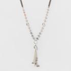 Suede, Glitzys & Chain Tassels Long Necklace - A New Day,