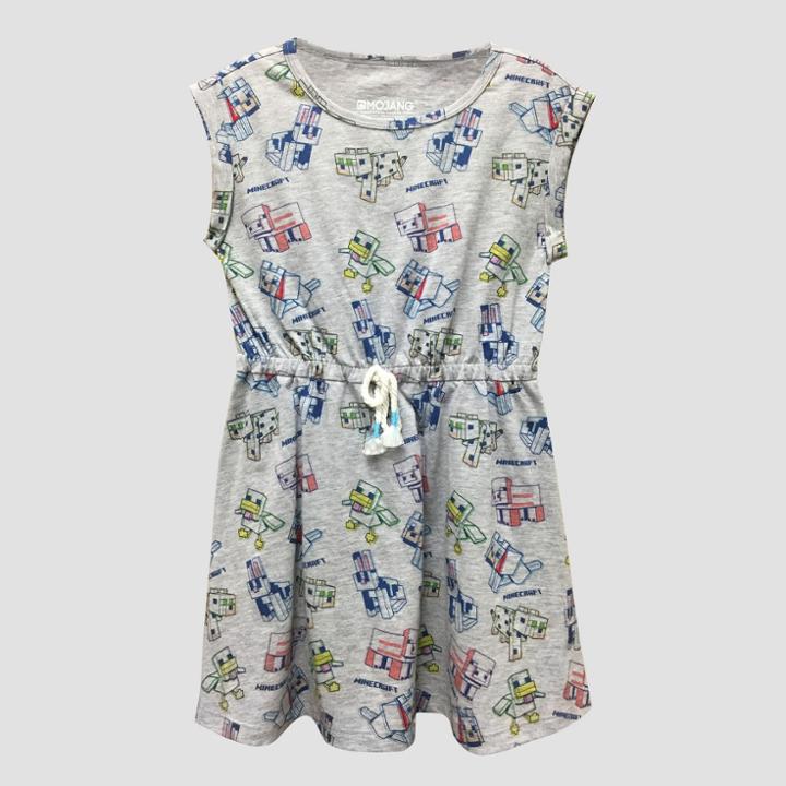 Girls' Minecraft Shirt Dress - Gray
