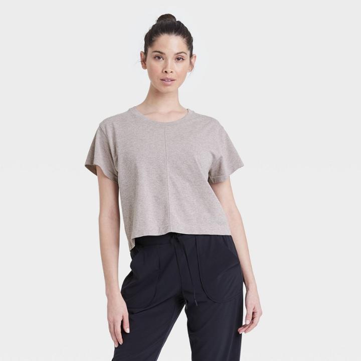 All In Motion Women's Seamless Boxy Cropped Short Sleeve T-shirt - All In