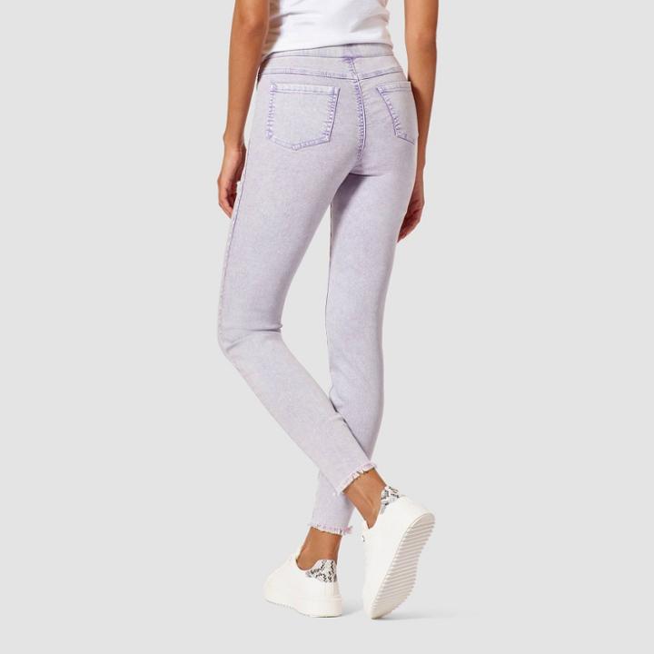 Hue Studio Women's Acid Wash Denim Jeggings - Lavender