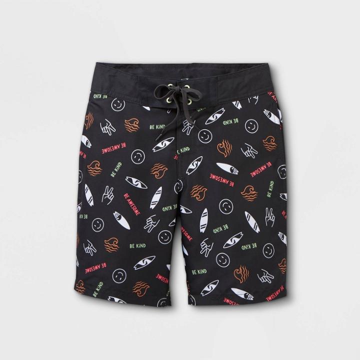 Boys' Surf Print Board Shorts - Art Class Gray