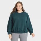 Women's Plus Size Quilted Sweatshirt - A New Day Green