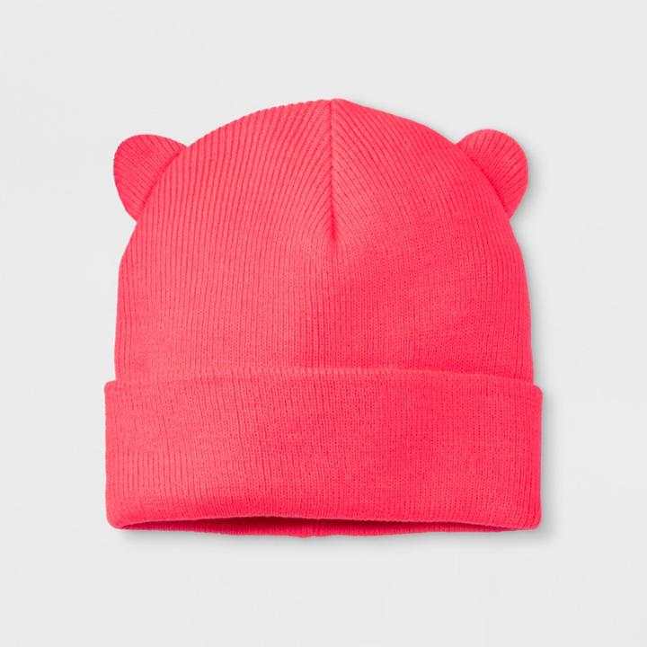Girls' Solid Cuffed Beanie - Cat & Jack Pink