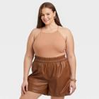 Women's Plus Size Bodysuit - A New Day Beige