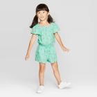 Toddler Girls' Rayon Challis Romper - Cat & Jack Green