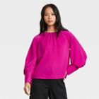 Women's Balloon Long Sleeve High Cuff Blouse - Who What Wear Pink