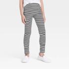 Girls' Striped Leggings - Cat & Jack Black