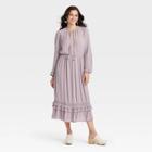 Women's Ruffle Long Sleeve Dress - Knox Rose Purple
