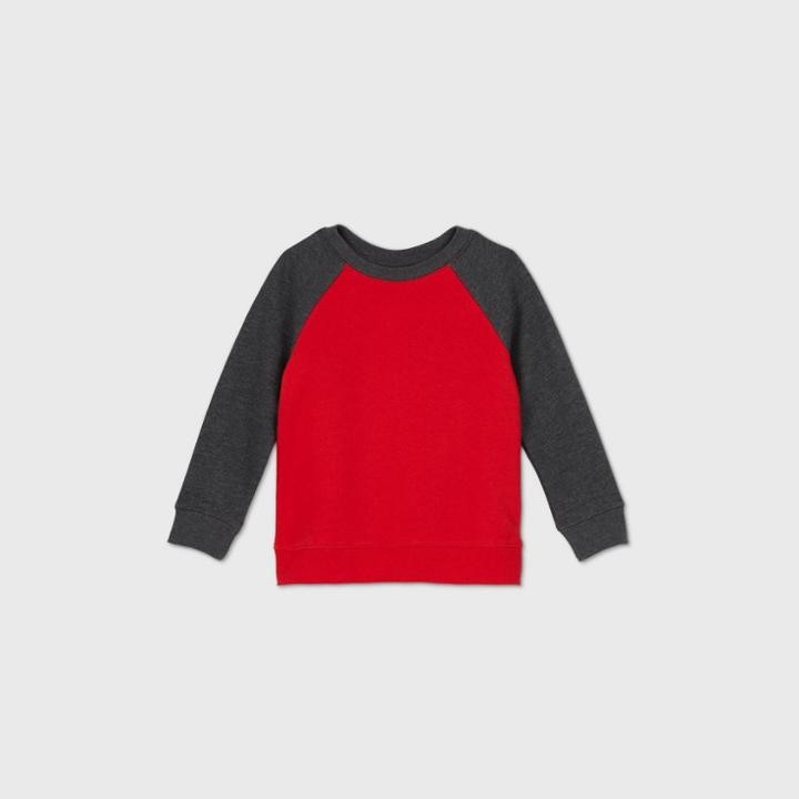 Toddler Boys' Fleece Crew Neck Sweatshirt - Cat & Jack Red