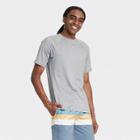 Men's Regular Fit Short Sleeve Rash Guard Swim Shirt - Goodfellow & Co Gray