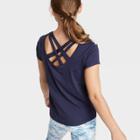 Petitegirls' Short Sleeve Criss Cross Back T-shirt - All In Motion Navy Xs, Girl's, Blue